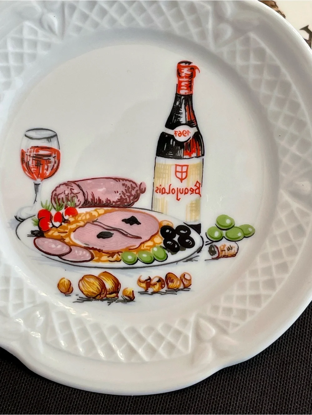 7 Piece VTG French Limoges & Shafford Wine & Cheese Plate Wall Gallery Bundle